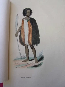 COSTUME AUSTRALIE /  Guerrier de Souraki 1847 rehaussée de couleurs - Picture 1 of 2