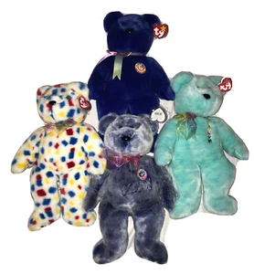 TY Collectors Beanie Buddies Baby Stuffed Animal Collection Lot of 4 Plush Toy - Picture 1 of 14