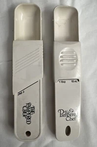 2 Pampered Chef Sliding Measuring Spoons Adjustable 1 teaspoon - 1 tablespoon - Picture 1 of 3