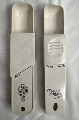 2 Pampered Chef Sliding Measuring Spoons Adjustable 1 teaspoon - 1 tablespoon - Image 1 of 3