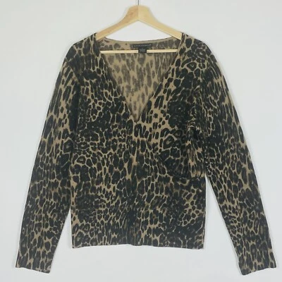 Suéter Sarah Spencer Estampado de Leopardo Envolvente Frontal Mezcla de Lana de Angora Para Mujer Grande Foto 1 de 4