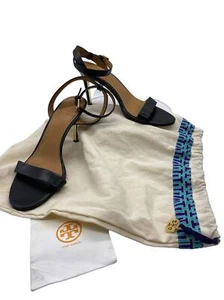 Tory Burch Elana ankle strap heel size 6 black heels  - Picture 1 of 12