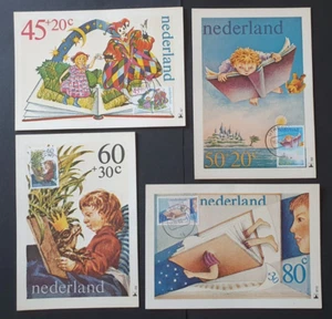 1980 NETHERLANDS NEDERLAND MAXIMUM CARDS CHILD WELFARE CHILDREN BOOKS R7-R10 - Picture 1 of 1