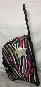 18” Colored Zebra Print Carry-On Rolling Duffel Bag - Picture 1 of 7