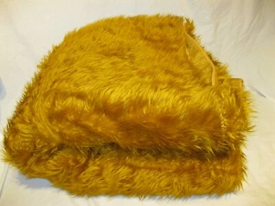 Vintage 60s 70s Ancien DESSUS DE LIT HOUSSE COUVRE-LIT MOUMOUTE OCRE Déco Maison - Photo 1/4