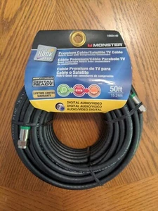 Monster 50 Fuß Premium Kabel/Satelliten-TV-Kabel (140034-00) FS - Bild 1 von 2