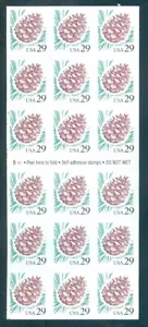 US 2491a Pine Cone Complete Booklet/18, Self Adhesive, Mint NH - Picture 1 of 1