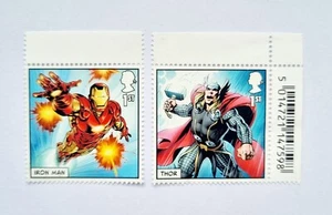NEW MARVEL SET OF 2 ROYAL MAIL 1ST CLASS STAMPS IRON MAN & THOR BRAND NEW - Picture 1 of 6