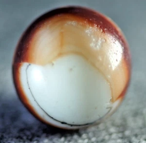 Oxblood Ribbon Antique Toy Marble, Akro (?) Peltier (?) # 186 - Picture 1 of 4