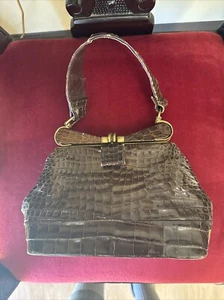 Vintage Brown Alligator Purse - Picture 1 of 24
