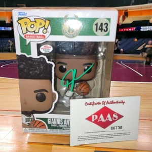 Giannis Antetokounmpo Autographed Basketball Funko Pop 143 Milwaukee Bucks W/COA - Picture 1 of 5