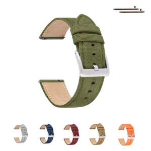 Nylon Leather Watch Strap 20/22mm Classic Durability Sailcloth Field Watch Strap - Picture 1 of 21