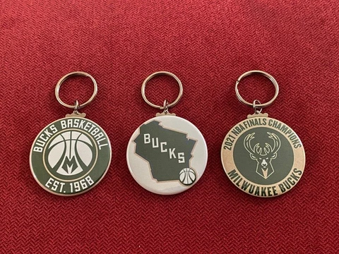 Milwaukee Bucks 2021 NBA Finals Champions memorabilia -  3 x 1.75" keychains S Cover