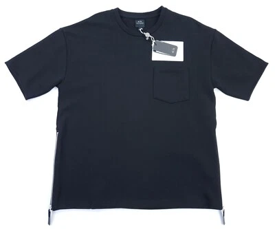 Armani Exchange Men's L Sweatshirt Embroidered Short Sleeve Zippered Black NWT - Image 1 of 4