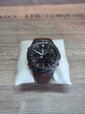 ACCURIST SKYMASTER MEN'S WRISTWATCH, JAPAN MOVEMENT Y12E6 Brown Leather #C - Image 1 of 4