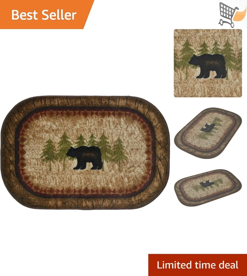 Cozy Cabin CC5282 Birch Bear Non Skid Rug 30"x46" Brown