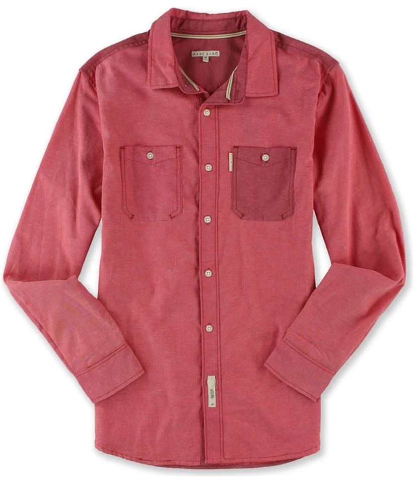Marc Ecko Mens Utility Ox Ls Button Up Shirt, red, M Neck - Image 1 of 1