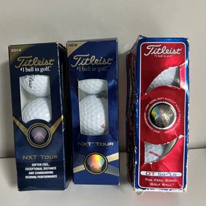 NEW Titleist NXT Tour Golf Ball 3 Pack Lot DT Solo 2014 Mixed READ 8 balls - Picture 1 of 6