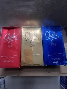 REVLON CHARLIE ORO AZUL ROJO D100 ML EAU DE TOILETTE SPRAY NUEVO Lote de trabajo - Imagen 1 de 5