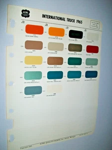1965 IH International Scout Travelall Pickup truck Acme Paint Chips sheet -VG - Picture 1 of 1