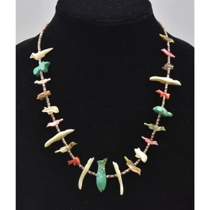 Vintage Native American Zuni Handcrafted Animal Fetish Necklace - Picture 1 of 5