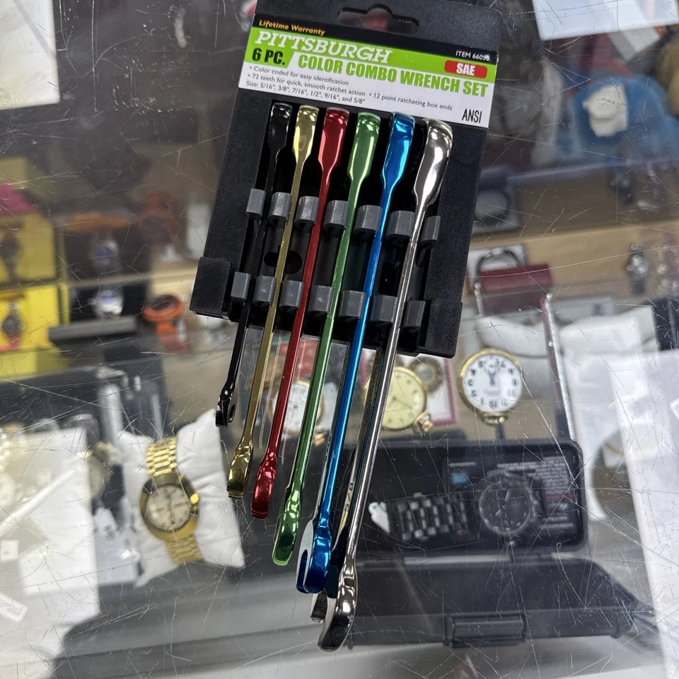 6pc Color Combo Wrench Set ☆SAE☆ 5/16", 3/8", 7/16", 1/2", 9/16" & 5/8" - #66053 - Image 1 of 2