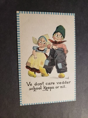 ALBIN to PINE BLUFFS, WYOMING 1912 FUNNY Postcard w/ note WY, WYO - Image 1 of 2