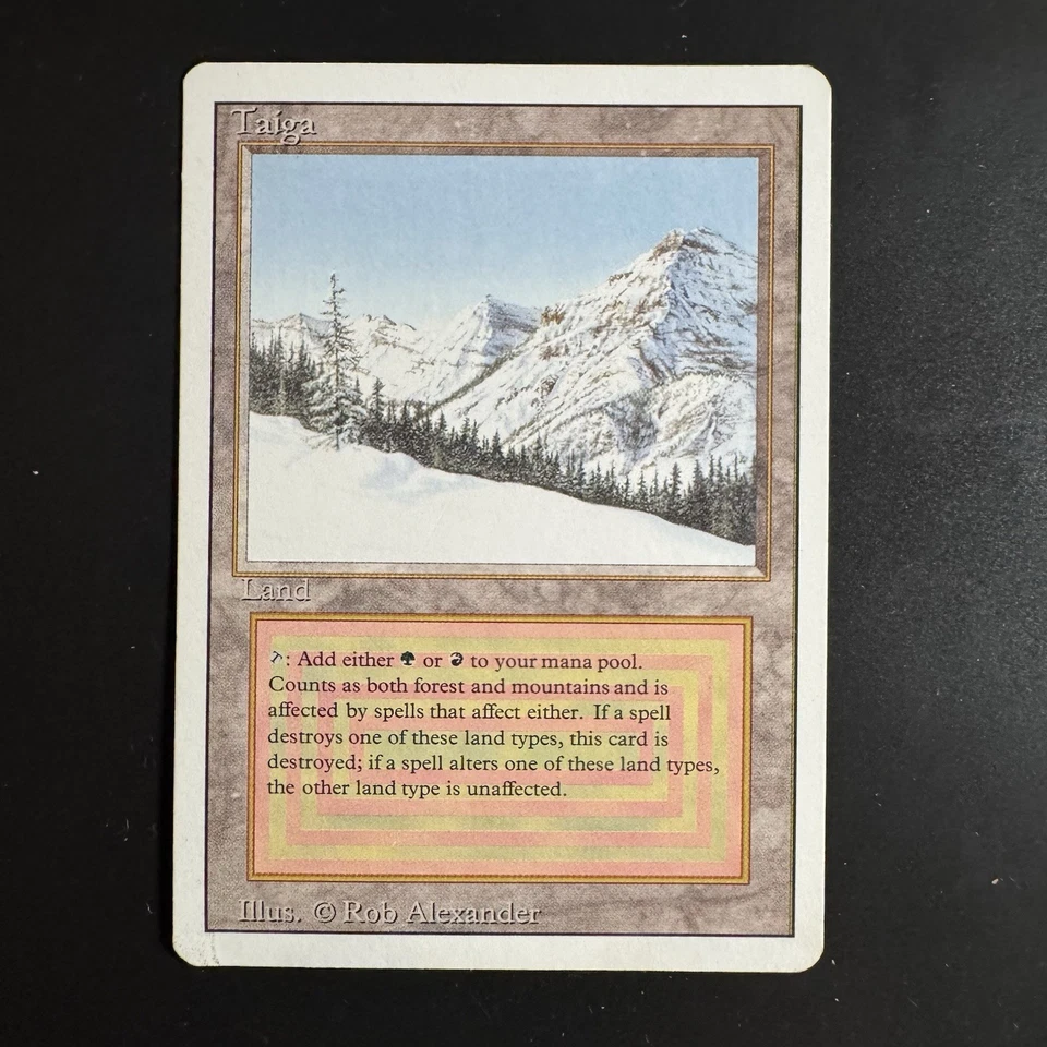 Magic The Gathering Taiga Revised Edition Moderately Played Dual Land - Image 1 of 2