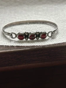 Vintage Armband roter Jaspis 6 Zoll 925 Sterling Silber  - Bild 1 von 6