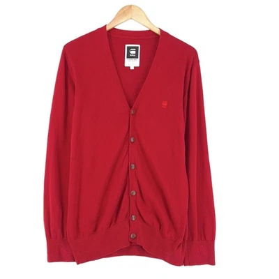 G-Star RCT Amos Cárdigan De Punto Rojo Suéter Para Hombre Jf1 Talla XL - Imagen 1 de 4