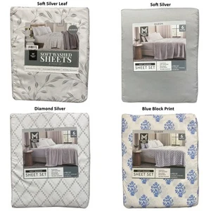 Member's Mark Soft Washed Recycled Microfiber 6-Piece Sheet Set, Queen - Picture 1 of 6
