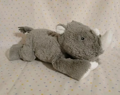 Carter's 2016 Gray White Rhino Rhinoceros Stuffed Animal Plush Lovey 9" #2 - Image 1 of 4