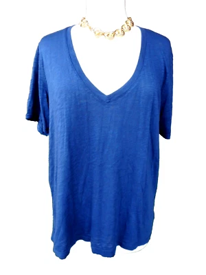 NUEVO SIN ETIQUETAS $48 ESPLÉNDIDA Camiseta Top Azul Normcore Athleisure Naturecore Algodón M Foto 1 de 4