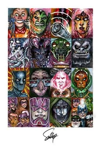 ORIGINAL ART PRINT of FANTASTIC FOUR 16-VILLAINS (KIRBY LEE) 11 x14 WATERCOLOR * - Picture 1 of 1