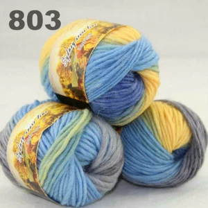 SALE NEW 3BallsX50gr Chunky Colorful Hand Knitting Wool Blankets Crochet Yarn 03 - Picture 1 of 12