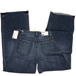 Joes Jeans Easy Wide Leg High Waist Denim sz 24 Raw Hem Women's Edie NEW Soft - Picture 1 of 9