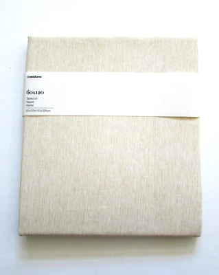Crate & Barrel Linden Ecru Tablecloth 60" x 120" NIB - Image 1 of 4