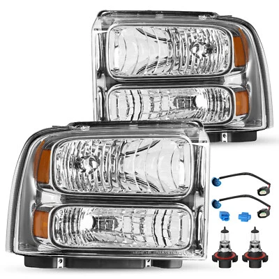 Fit 1999-2004 Ford F250 F350 Ford Super Duty Excursion Conversion Headlights - Image 1 of 4