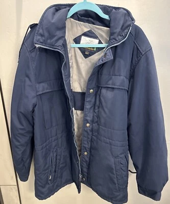 Chaqueta aislante vintage años 90 Fieldmaster para hombre grande azul con cremallera y cierre a presión Foto 1 de 4