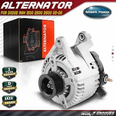 Alternator for Dodge Ram 1500 2500 3500 03-06 Durango 160A CW 7-Groove Pulley - Image 1 of 4
