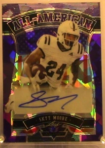 #1675 Skyy Moore 2022Leaf Valiant#AA-SM1 Purple Crkd Ice 8/10 Auto Rookie Chiefs - Picture 1 of 2