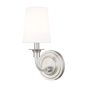 Z-Lite Katerina 1 Light 6.5" Wall Sconce, Brushed Nickel/White - 1950-1S-BN - Picture 1 of 1