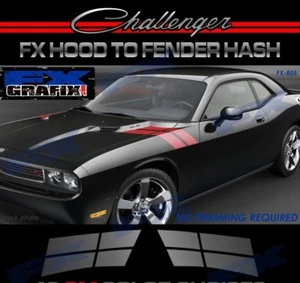 2008 - 2014 Dodge Challenger Hood Fender Hash Accent Stripe Dealer Quality - Picture 1 of 3