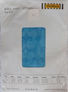 Wolford kleine Größe Vintage Fleur de Lys gemusterte Strumpfhosen in Türkis - Bild 1 von 2