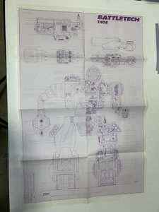 Vintage FASA Battletech 1991 Thor Blueprint #1 Poster J2 - Picture 1 of 2