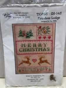 Sue Hillis Designs Reindeer Lodge Christmas Cross Stitch Kit SH-148 - Picture 1 of 2
