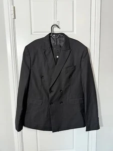 Suits for Men Size Medium Solid Black Double Breasted 3 Pieces - Picture 1 of 4