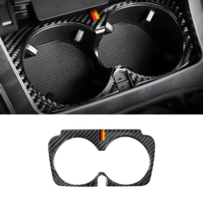 Carbon Fiber Water Cup Holder Frame Cover Trim For Mercedes Benz C Class W205 — 第 1/4 张图片