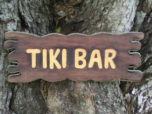Insegna Hawaiana TIKI BAR Drift Legno Decorazione Parete Tropicale - Foto 1 di 2