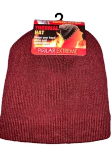 Gorro térmico Polar Extreme cálido tejido sombrero aislado forrado de lana gorra roja nuevo con etiquetas - Imagen 1 de 2